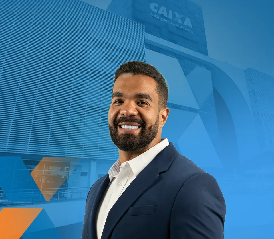 Lucas Nunes, fundador da Acelera Concursos, na arte do Concurso Caixa Econômica